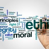 Ethics word cloud concept